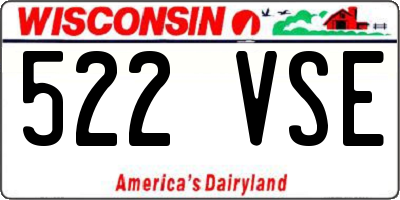 WI license plate 522VSE