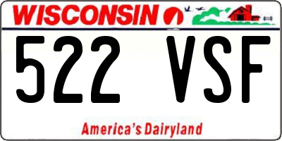 WI license plate 522VSF