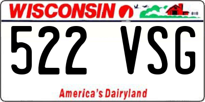 WI license plate 522VSG