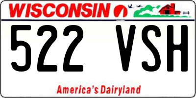 WI license plate 522VSH