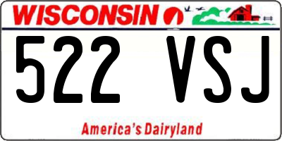 WI license plate 522VSJ