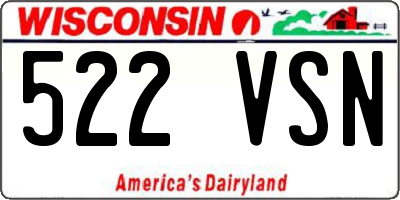 WI license plate 522VSN