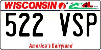 WI license plate 522VSP