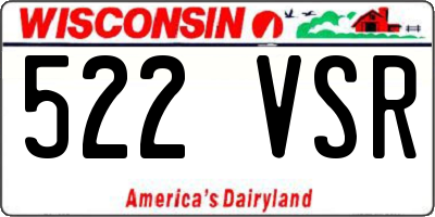 WI license plate 522VSR