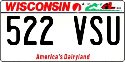 WI license plate 522VSU