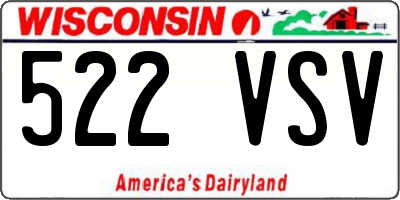 WI license plate 522VSV