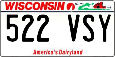 WI license plate 522VSY