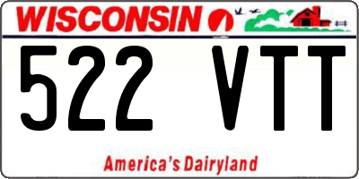 WI license plate 522VTT