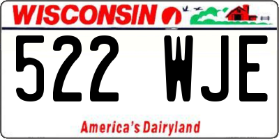 WI license plate 522WJE