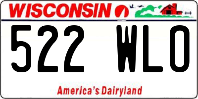 WI license plate 522WLO