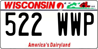 WI license plate 522WWP