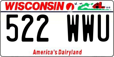 WI license plate 522WWU