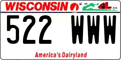 WI license plate 522WWW