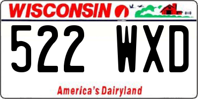 WI license plate 522WXD