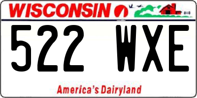 WI license plate 522WXE
