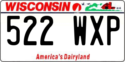 WI license plate 522WXP