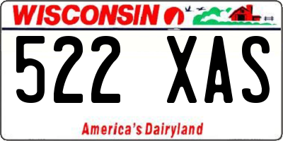 WI license plate 522XAS