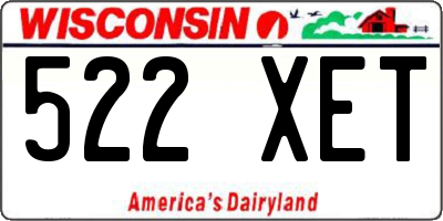 WI license plate 522XET