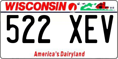 WI license plate 522XEV