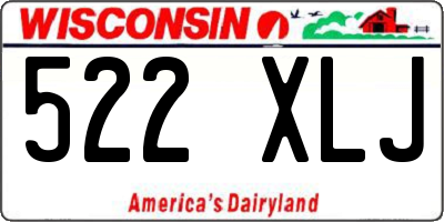 WI license plate 522XLJ