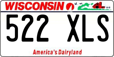 WI license plate 522XLS