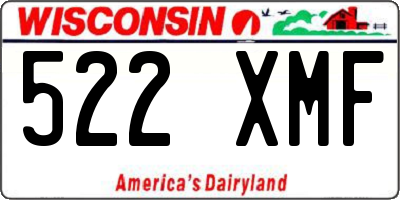 WI license plate 522XMF