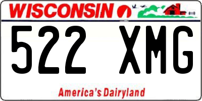 WI license plate 522XMG