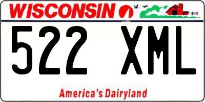 WI license plate 522XML