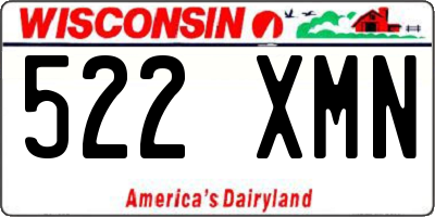 WI license plate 522XMN