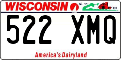 WI license plate 522XMQ