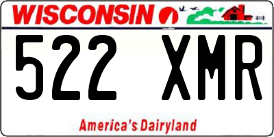 WI license plate 522XMR
