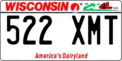 WI license plate 522XMT