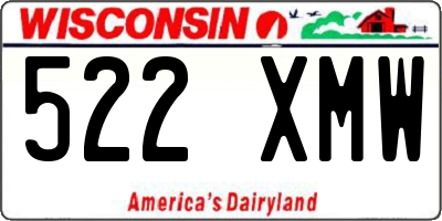 WI license plate 522XMW