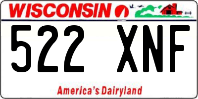 WI license plate 522XNF