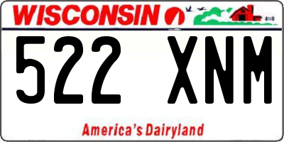 WI license plate 522XNM