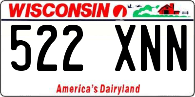 WI license plate 522XNN