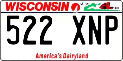 WI license plate 522XNP