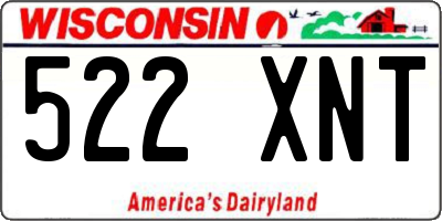 WI license plate 522XNT