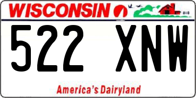 WI license plate 522XNW