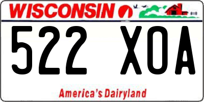 WI license plate 522XOA
