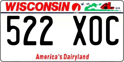 WI license plate 522XOC