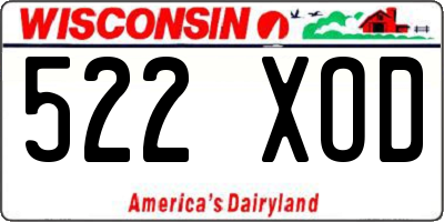 WI license plate 522XOD