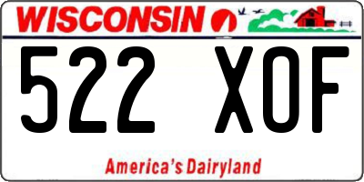 WI license plate 522XOF