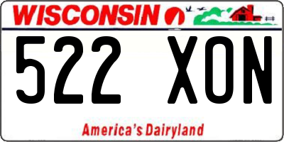 WI license plate 522XON