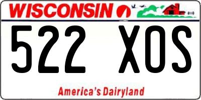 WI license plate 522XOS