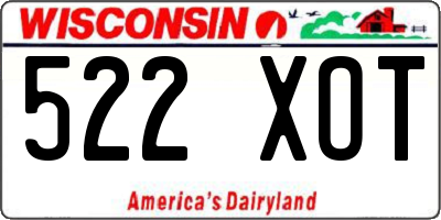 WI license plate 522XOT