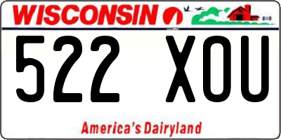 WI license plate 522XOU