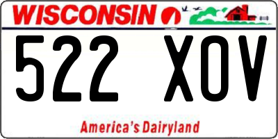 WI license plate 522XOV