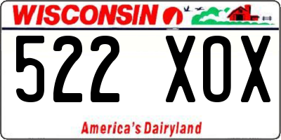 WI license plate 522XOX