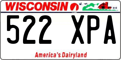 WI license plate 522XPA